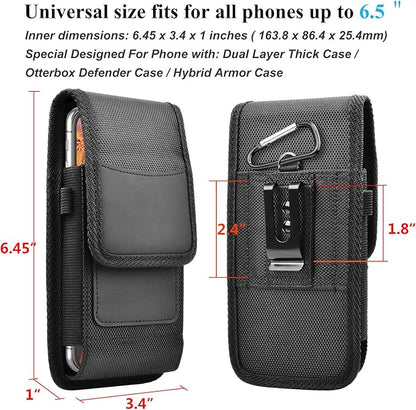 Njjex Phone Holster for Motorola Moto G 5G 2025 G Stylus 2023 G Power 5G 2024 G Play G Pure G Fast Edge 2025 Edge 60 50 G86 G84 G54 G72 Z4 Nylon Cell Phone Belt Clip Holster Holder Pouch Carrying Case