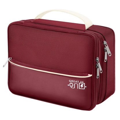 SELLYFELLY Electronics Travel Organizer, Double Layer Cable Organizer Bag Watreproof Electronics Accessories Storage Bag for Cord, Charger, Phone, Power Bank, Hard Drive