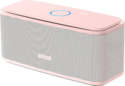 DOSS SoundBox Touch Wireless Bluetooth Speaker with 12W HD Sound and Bass, IPX5 Water-Resistant, 20H Playtime, Handsfree, Portable for Office, Home, Outdoor, Travel- Light Pink