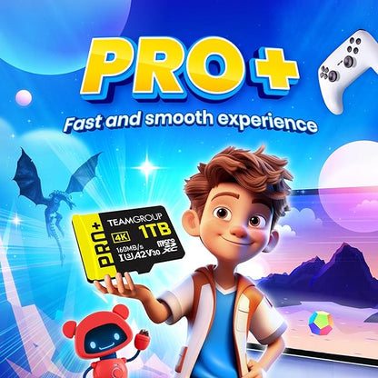 TEAMGROUP A2 Pro Plus Card 256GB x 5 Pack Micro SDXC UHS-I U3 A2 V30, R/W up to 160/110 MB/s for Nintendo-Switch, Gaming Devices, Tablets, Smartphones, 4K Shooting, with Adapter TPPMSDX256GIA2V3063