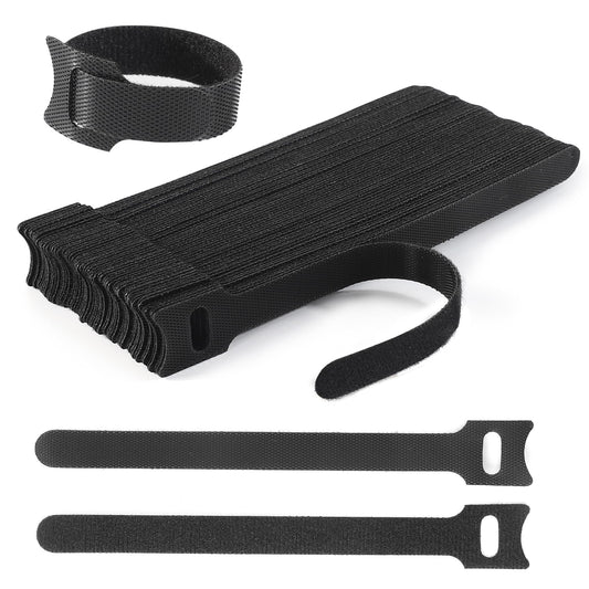 Nettbe 60 PCS 6 Inches Reusable Cable Ties, Adjustable Cord Straps Wire Organizer Cord Wrap and Hook Loop Cable Management