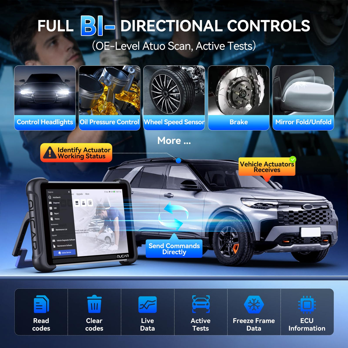 MUCAR 892BT Full System AI Bidirectional Scan Tool, Free Lifetime Updates