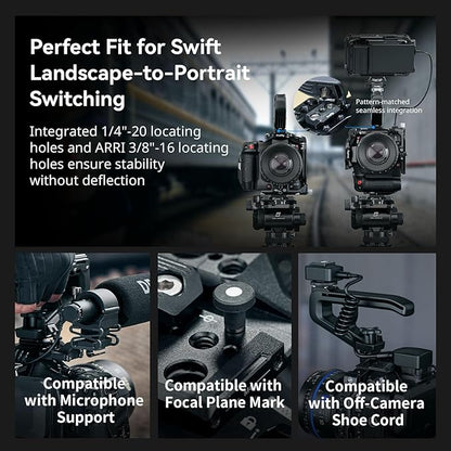 SmallRig Cage Kit for Canon C80, Modular Design with Top Plate, Side Plates, Bottom Plate, NATO Rail, Lens Adapter Support, for HDMI Clamp, with Cold Shoe Mount, 1/4''-20 & 3/8''-16