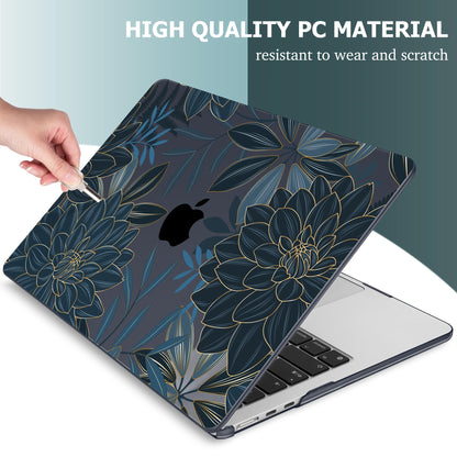 Mektron for 2026 MacBook Air 13-inch M5 Laptop Case A3449 with 13.6-inch Liquid Retina Display Fits 2025 A3240 M4 2024 A3113 M3 2023 A2681 M2 Printed Shell for MacBook Air 13.6", Dahlia Flower C035