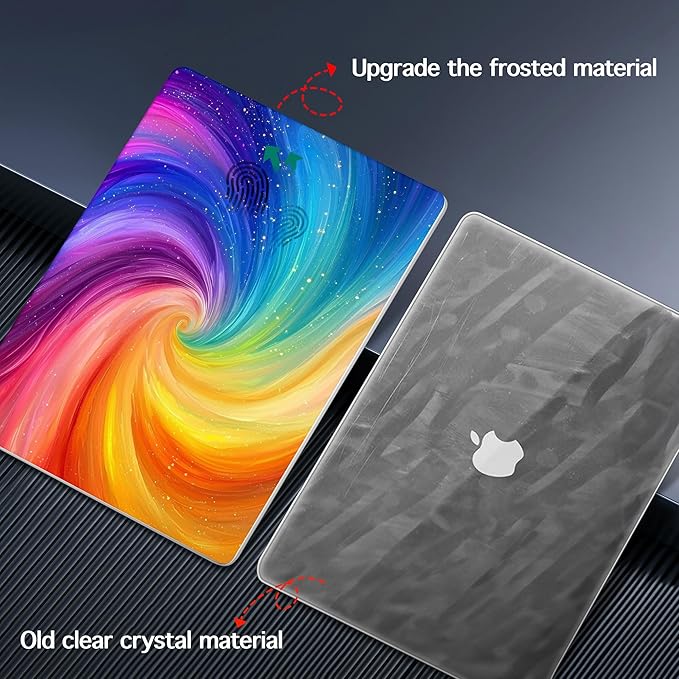 Lepeoac Case for 2026-2021 MacBook Pro 16-inch M5, Swirling Rainbow