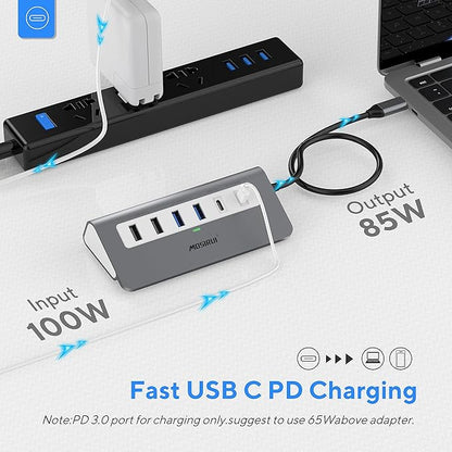 USB C Hub Multiport Adapter,Mosirui 9-in-1 USB-C Docking Station with 4K HDMI,5Gbps Type C 3.0,USB-A3.0/2.0,100W PD, SD/TF for MacBook/Pro iPad/Dell/HP/Desktop/Laptops(50CM)