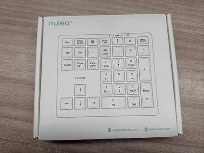 Nulea Wireless Number Pad Bluetooth 5.0 & 2.4G Portable Numeric Keyboard, USB-C Rechargeable, 34-Keys Bluetooth Keyboard for Data Entry (Pink)