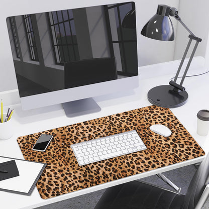 Lokigo Big Desk Pad, Large Desk Mat, 31.5"x15.7", Leopard Print