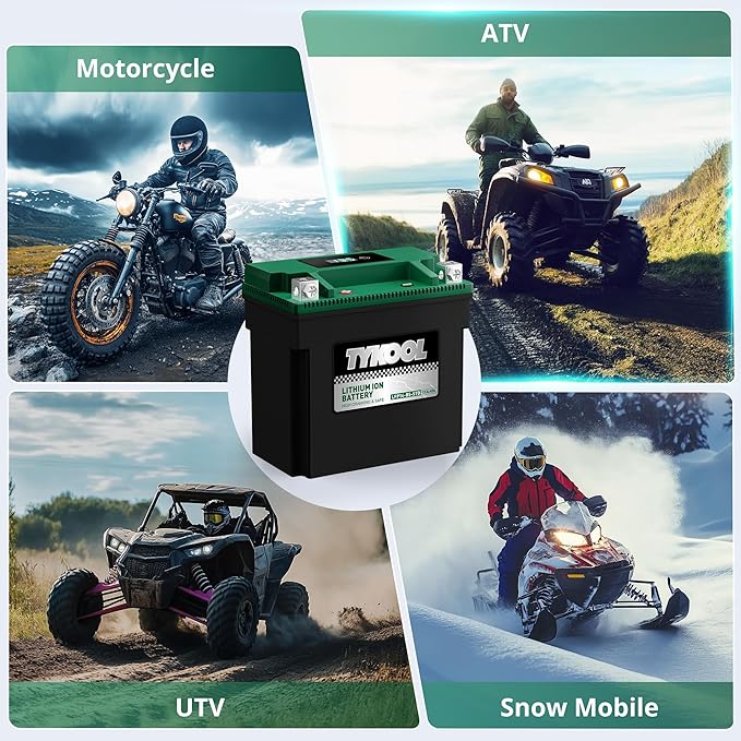 TYKOOL YTX14-BS-STD 400 CCA,Lithium LiFePO4 12v Motorcycle Battery,ATV Battery,2X Cranking Amps,Digital Readout for SOC,Comptitable for ATV,Piaggio Scooter,Honda UTV,Yamaha Snowmobile
