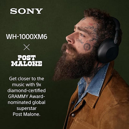 Sony WH-1000XM6 The Best Wireless Noise Canceling Headphones, HD NC Processor QN3, 12 Microphones, Adaptive NC Optimizer, Mastered by Engineers, Studio-Quality, 30-Hour Battery, Midnight Blue