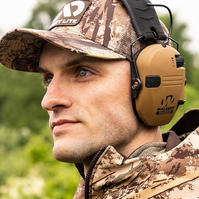 Walker's Razor Slim Ultra Low Profile Compact Design Adjustable Range Shooting Hunting Hearing Protection Electronic Earmuffs