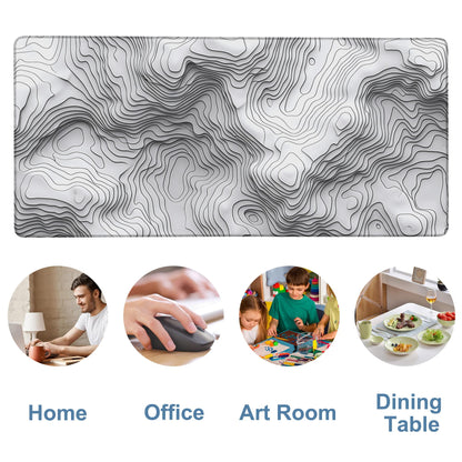 NITAHHHY Large Mouse Pad Wave Lines Gaming Desk Pad Computer Keyboard Non-Slip Waterproof Mouse Mat with Rubber Base and Stitched Edges Entertainment Office Writing Desk Mat 35.4 x 15.7 Inches