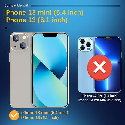 UniqueMe [3 Pack Compatible with iPhone 13 6.1" / iPhone 13 Mini 5.4" Camera Lens Protector Tempered Glass, [Case Friendly][New Version][Scratch-Resistant][Easy Installation] - Silver Circle
