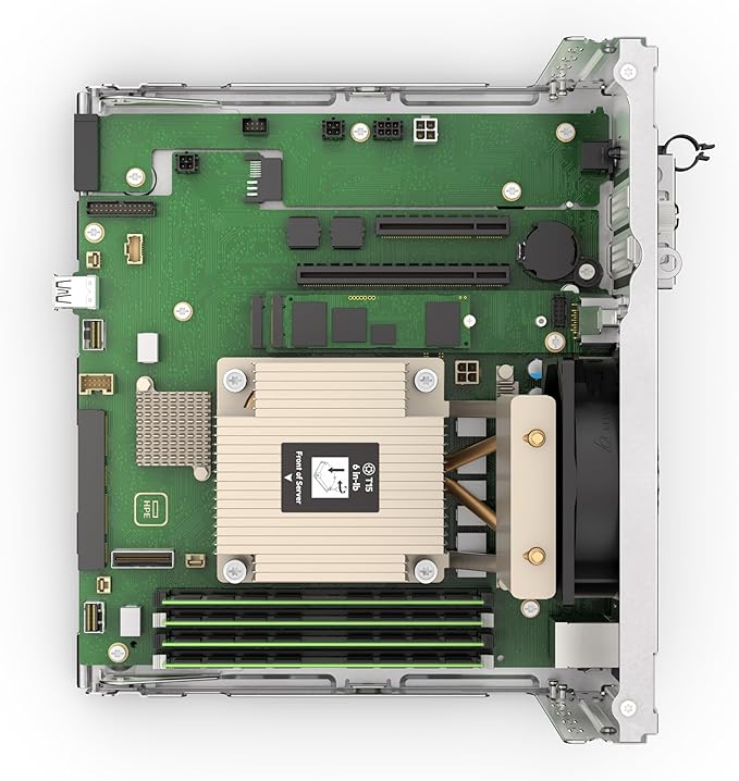 Hewlett Packard Enterprise ProLiant MicroServer Gen11 Tower Server, Intel Xeon E-2414 Processor, 16GB Memory, External 180W US Power Supply (HPE Smart Choice P78521-005)