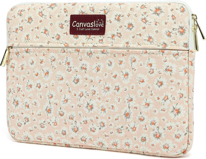 Canvaslove Pink Chrysanthemum Laptop Sleeve Case Bag with Pocket for MacBook Pro 14 inch and 14 inch-14.4 inch HP, Lenovo, Dell, ASUS, Acer Notebook Computer
