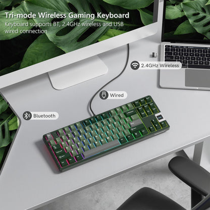 Rainy75 QK87 75% Wireless Gaming Keyboard Screen RGB Hot Swappable Gasket