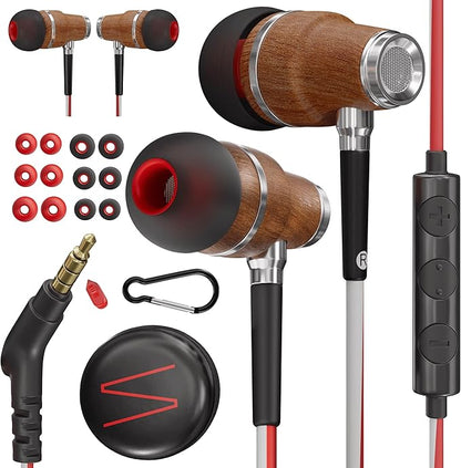 Symphonized Wired Earbuds with Microphone – 90% Noise Cancelling Ear buds with Mic, in Ear Headphones Wire for Computer & Phone, Earphones 3.5 mm Jack