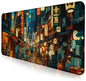 Gray Forest Mouse Pad with Seam Edge Design, Non Slip Rubber Keyboard Pad