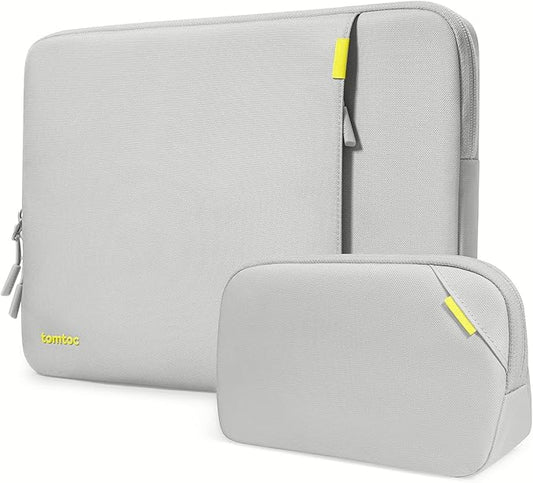 tomtoc 360 Protective Laptop Sleeve Set for 13-inch MacBook Air M3/A3113 2024, M2/A2681 M1/A2337, 13 MacBook Pro M2/A2686 M1/A2338, Water-Resistant Shockproof MacBook Case Bag with Accessory Pouch