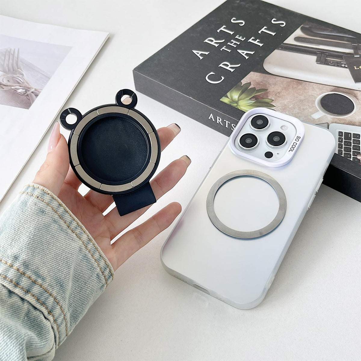 Ysnzaq Magnetic Belt Clip, Phone Holder with Anti Theft Phone Chain, XTJ