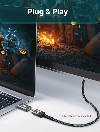 JSAUX 4K DisplayPort to HDMI Adapter 2-Pack, DP PC to HDMI Monitor Converter Video UHD 2K@120Hz,4K@30 DP to HDTV Male to Female Uni-Directional Adapter Compatible with Dell, Lenovo, HP,GPU, AMD -Grey