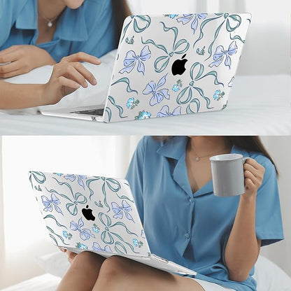 Mektron for 2025 M4 MacBook Air 13.6 Inch A3240 Case Fits 2023 A2681 M2 2024 A3113 M3 Chip with Liquid Retina Display Touch ID, Printed Plastic Hard Shell Cover for MacBook Air 13.6", Bows C355