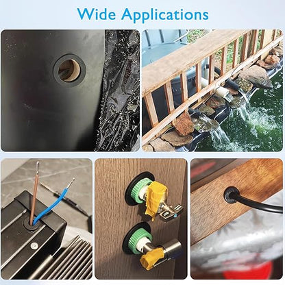 2 Pcs 2-7/16" Drill Hole, 1-15/16" ID Silicone Rubber Grommets for Wiring, Large Top Hat Grommets for Tube Cable, Waterproof L-Shape O-Ring Seal Hose Gasket in Hydroponic Irrigation System