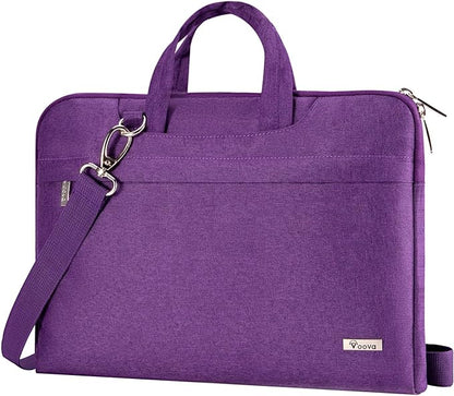 Voova 17 17.3 Inch Laptop Sleeve Case, Slim Women Men Shoulder Hand Bag Compatible with Razer Blade Pro 17, Lenovo Dell Asus Acer HP Notebook Messenger Briefcase with Strap, Waterproof, Purple