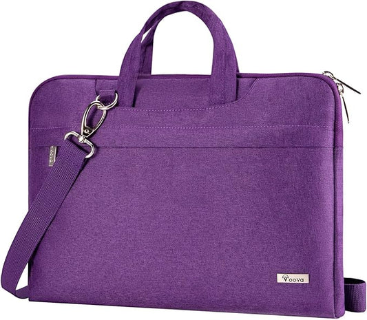 Voova Laptop Bag 13 14 Inch for Women, Waterproof Computer Sleeve Carrying Case with Shoulder Straps & Handle Compatible with Macbook Air 13 M2/M3/M4, MacBook Pro 13/14, HP Chromebook 14, Purple