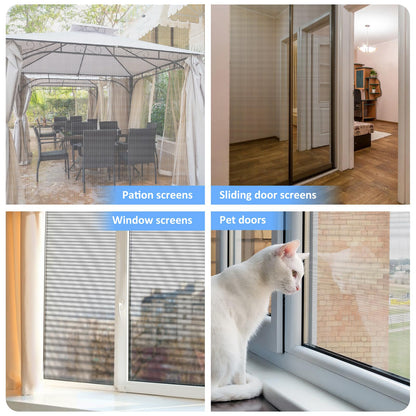 40"x118" Window Screen Mesh, Fiberglass Window Screen, Screen Door Mesh, Windows Screens and Screen Door Replacement, Patio Screen Mesh- White