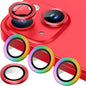 AGVEE 3+3 6 Pack for iPhone 14 6.1" / 14 Plus 6.7" Camera Lens Cover Protector, Metal Ring 9H Tempered HD Glass Camera Cover Protector Film, Red