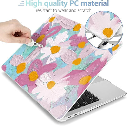 MEEgoodo for MacBook Air 13 inch Case 2021 2020 2019 2018 Released A2337 M1 A2179 A1932 with Touch ID, Plastic Hard Shell & Keyboard Cover Compatible with MacBook Air Case 13.3, Art Plants Floral