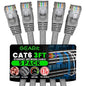 GEARit Cat 6 Ethernet Cable (5-Pack 3 Feet) Cat6 Network Patch, 10Gbps, RJ45, Snagless Cord, Gold-Plated Connectors, Internet for PC, TV, Tablet, Router, Printer, Servers, IT Data Center - Gray