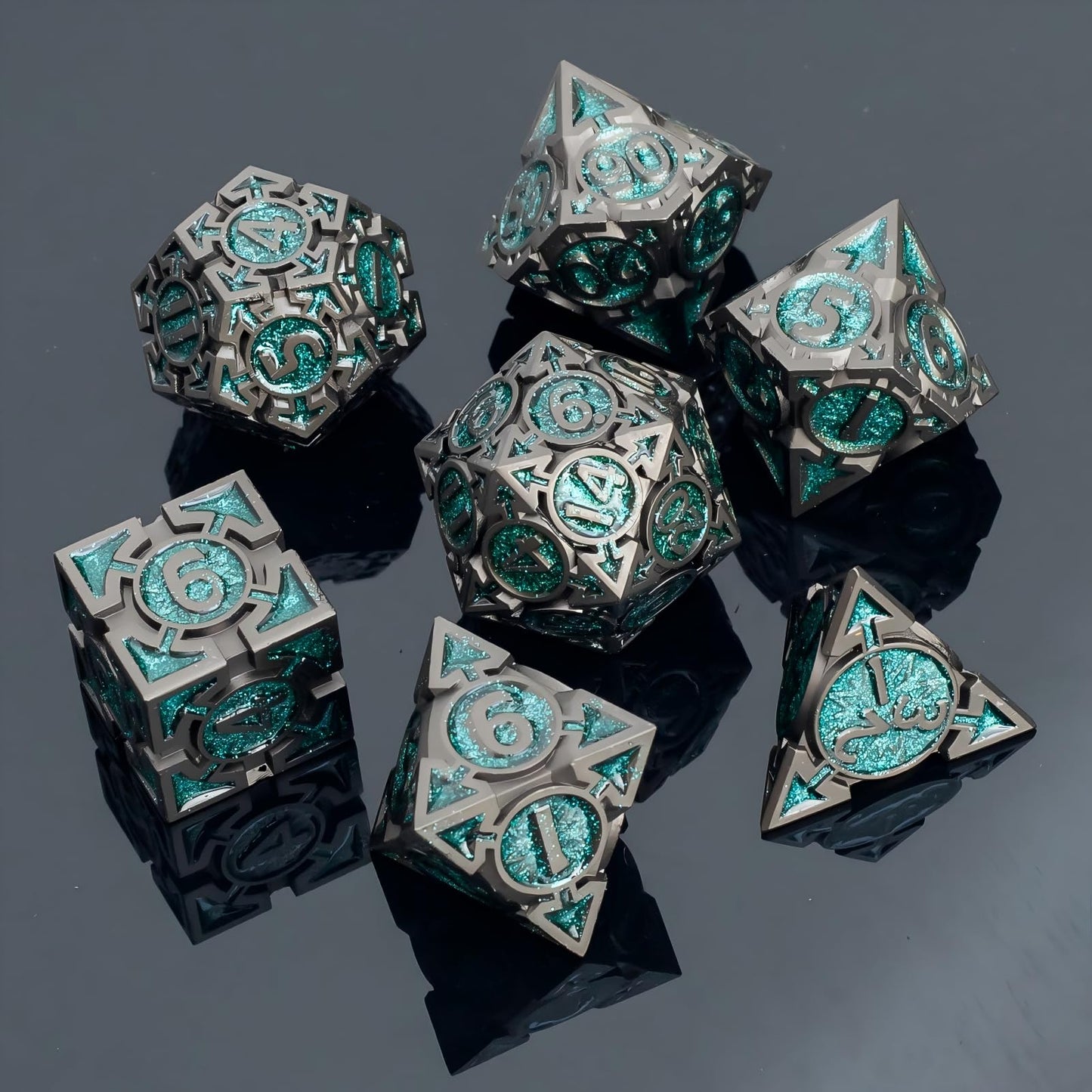 Rolledomain Metal DND Dice Set with Gift Box, Purple Black Sharp Edge Finish Heavy Polyhedral Dice, Designed for Dungeons & Dragons RPG DM and Players, for D&D, MTG RPG Meetings (Ranger)