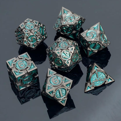 Rolledomain Metal DND Dice Set with Gift Box, Purple Black Sharp Edge Finish Heavy Polyhedral Dice, Designed for Dungeons & Dragons RPG DM and Players, for D&D, MTG RPG Meetings (Ranger)