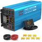 4000 Watt Pure Sine Wave Power Inverter DC 24V to 110/120V AC with 2 AC Charger Outlets and Wiring Terminal 8000W Peak Car Solar Converter for Vehicles Home with LCD Display and 2.4A USB Charging Port