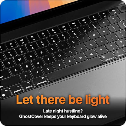 GhostCover Original Premium Ultra Thin Keyboard Cover Protector, Compatible with 2025 2024 2023 2022 2021 M5/M4/M3/M2/M1 Pro/Max MacBook Pro 14/16, M4-M2 MacBook Air 13/15, US ANSI Layout, Translucent