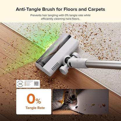 roborock H60 Hub Cordless Stick Vacuum Cleaner with Auto-Empty Dock, 115AW Suction for Carpets and Hard Floors, Vacuum Cleaners with 60-Min Runtime, Anti-Tangle Brush, 140° Green LED Dust Detection