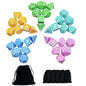 SmartDealsPro 5 x 7-Die Double-Colors Polyhedral Dice Sets with Pouches for D&D DND RPG MTG Dungeon and Dragons Table Board Roll Playing Games D4 D6 D8 D10 D% D12 D20