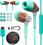 Symphonized Premium Wooden iPhone Earphones Wired (USB C) Deep Bass Sound, 3D Sound, Microphone Volume Control, 90% Noise Cancelling for Type C Devices. Earphones for iPhone 15 to 16 & Android