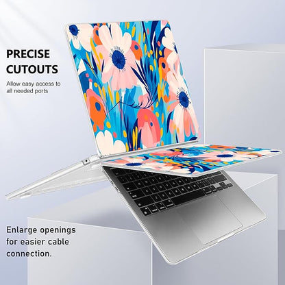 Case for MacBook Air 15 Inch 2025 2024 2023 Release M4 A3241 M3 A3114 M2 A2941, Hard Shell with Screen Protector & Keyboard Cover, Compatible with Touch ID, Ornament