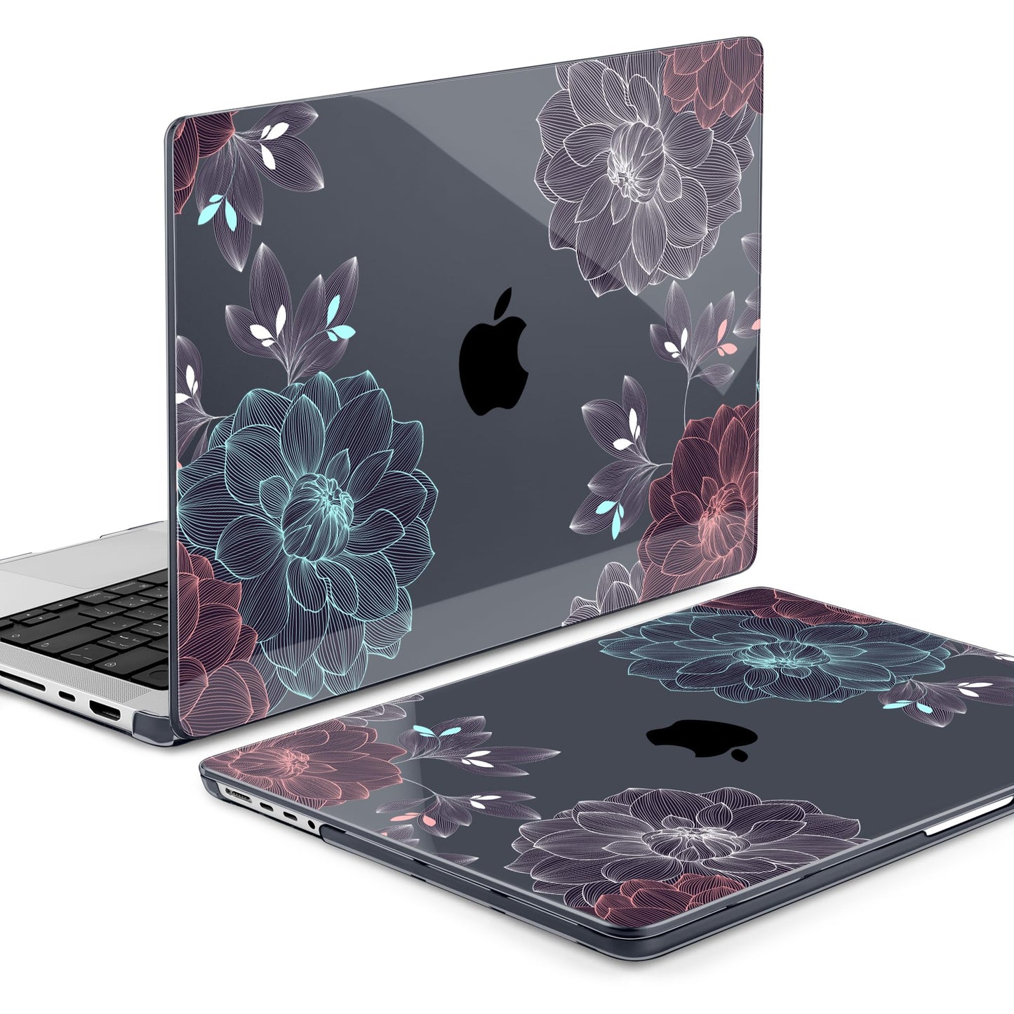 DONGKE Compatible with MacBook Pro 16 Inch Case (2026-2021 Release, M5 M4 M3 M2 M1 Pro/Max Chip), Plastic Hard Shell Cover with Keyboard Cover & Screen Protector for MacBook Pro 16", Dahlia Flowers