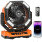40000mAh Battery Powered Fan, Rechargeable Oscillating Floor Fan with Remote, 136H Cooling Camping Essentials for RV Garage, Fathers Day Gift for Men Dad Blue Collar Worker, Co-Branded with AMACOOL