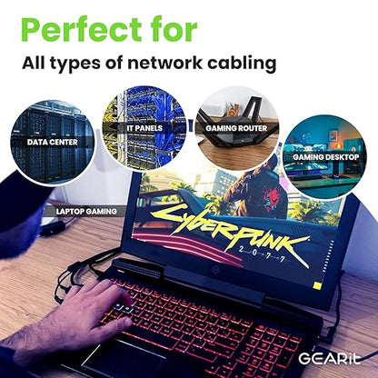 GEARit Cat 6 Ethernet Patch Cable 3 ft Black (10 Pack) Cat6 Patch Cables 3ft Black/Ethernet Patch Cable, 10Gbps 550MHz 24AWG Pure Copper, Snagless, Gold Plated RJ45 for Router, Server, Router, PC