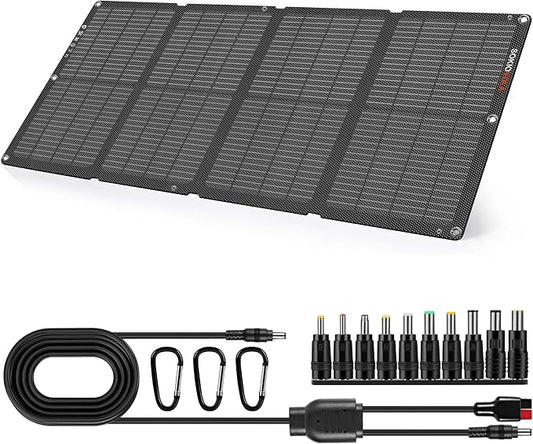 SOKIOVOLA 60W Portable Solar Panels NextGen Foldable Solar Panel Charger Kit 25% Efficiency with DC USB-C USB-A Output ETFE IP68 Waterproof Solar Panel for Travel Outdoor Camping RV Trip