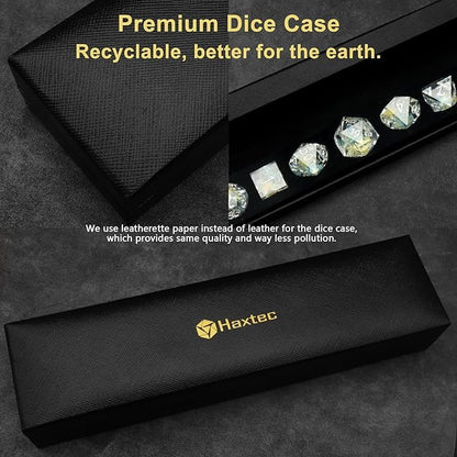 Haxtec Flower DND Dice Set Sharp Edge Dice with Dice Case Handmade Blue Yellow Resin D&D Dice Set for TTRPGs Compatible with Dungeons and Dragons Gifts