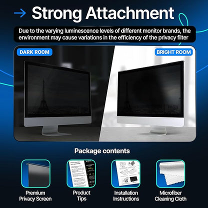 Acrylic 27 Inch Computer Privacy Screen Filter Compatible with 27 inch iMac (2012-2020) - 24.1" x 15.1" (612 x 384mm) - Monitor Frame Hanging Type