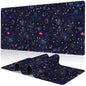 Purple Groovy Flowers Desk Mat,Large Vintage Floral Gaming Keyboard Mouse Pad,Non-Slip Rubber Base Desk Pad Thick Stitched Edges Waterproof Mousepad Mouse Mat 31.5"x11.8"