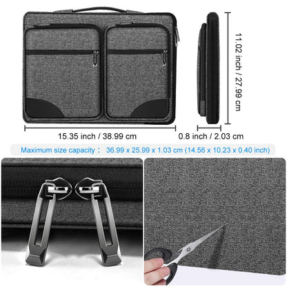 ZINZ 360 Protective Laptop Case 15" 15.6" 16" Sleeve, Water-Resistant Handbag with Straps Compatible with 16" MacBook Neo, MacBook Pro Air 16"/15", XPS 16" and Most 15" 15.6" 16" Notebooks,G01BK02