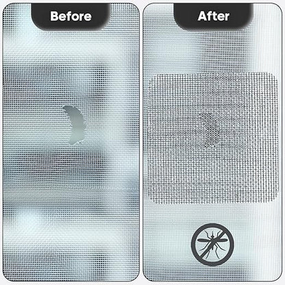 14 Sheets Window Screen Patches Repair Kit, Black 3 Sizes Window Screen Repair Kit for Mesh Screen Door, Strong Adhesive Fiberglass Quick Screen Repair Tape